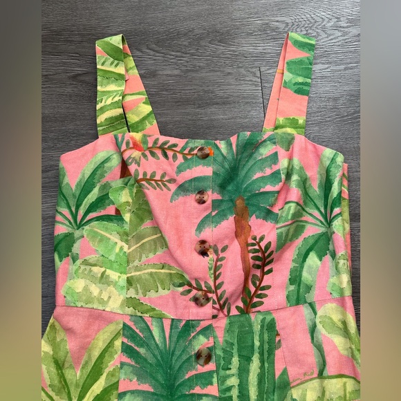 Anthropologie - Farm Rio Tropical Palm Mini Dress - Picture 4 of 8